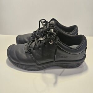 KEEN PTC Oxford Black Leather Slip Resistant Work Shoes 1006999 Womens Size 6